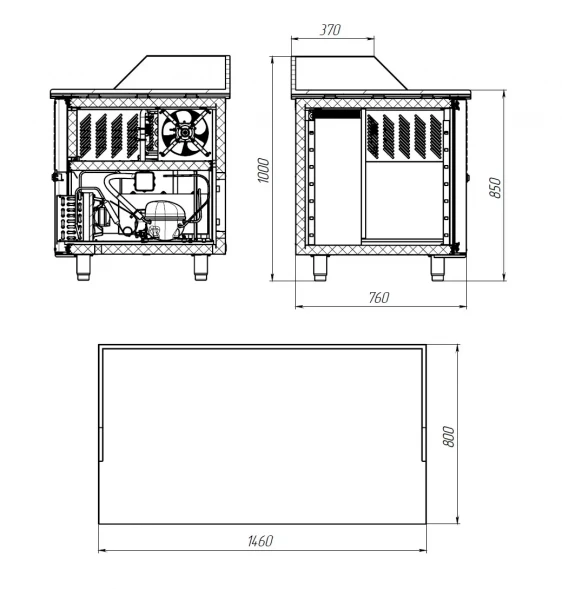 Холодильный стол для пиццы Polair TM2ENpizza-G