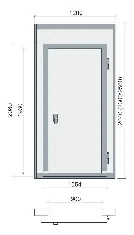 Дверной блок с распашной дверью Polair 2040х1200х80 (св.пр.1930х900)
