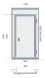 Дверной блок с распашной дверью Polair 2560х1200х80 (св.пр.1930х900)